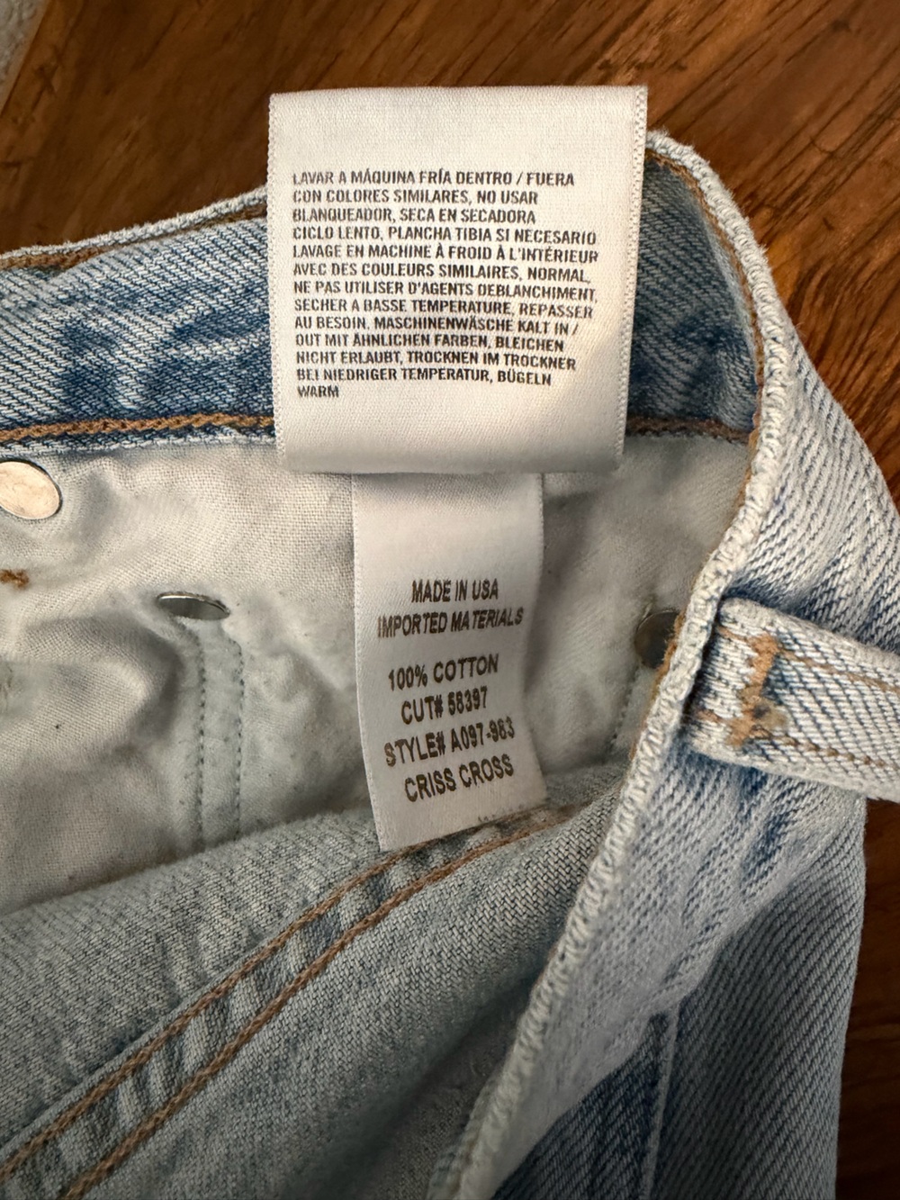 AGOLDE Criss Cross Jeans 100% Cotton Size 26 - Picture 10 of 10